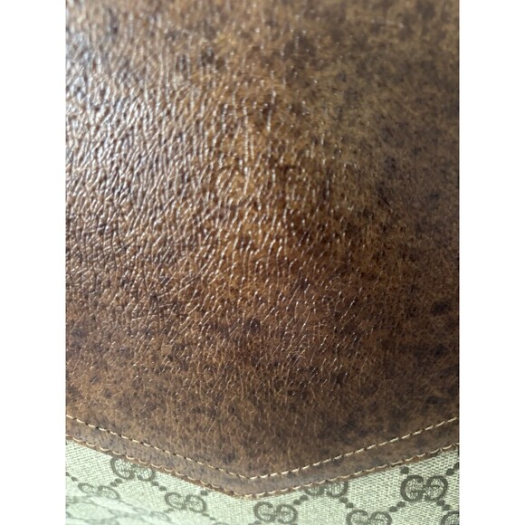 Authentic Vintage GUCCI Oversized Canvas Tote, Sherry Line GG MONOGRAM Leather - Picture 4 of 16